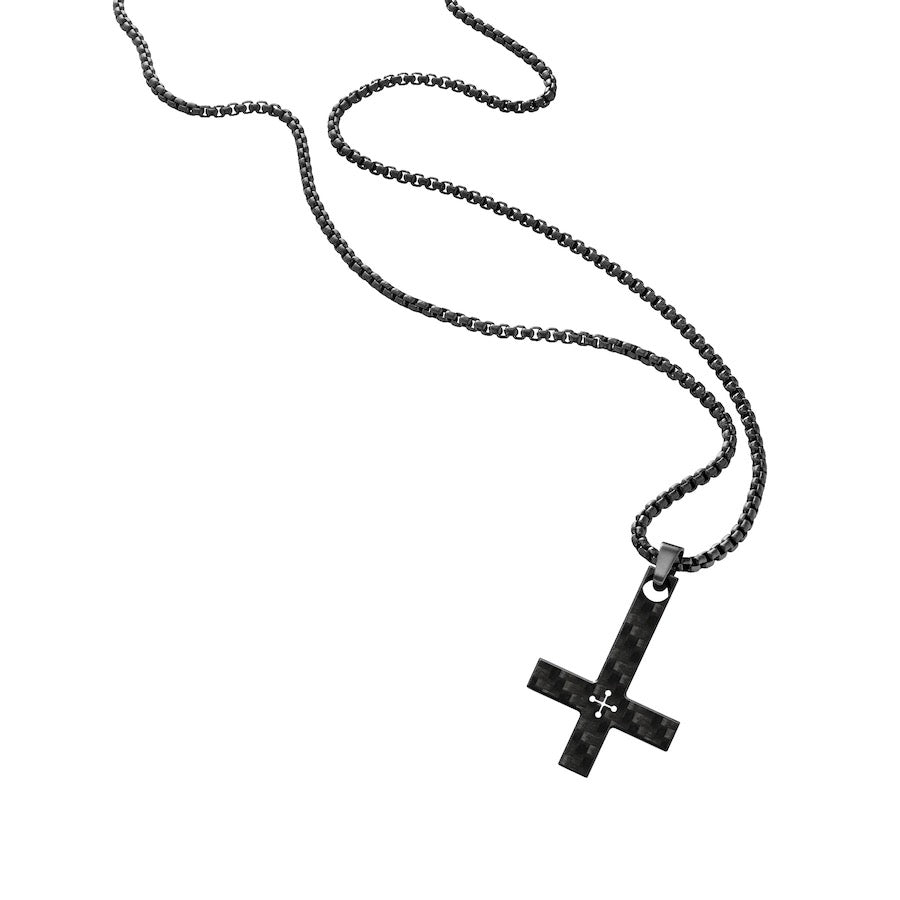 Carbon Halskette Cross