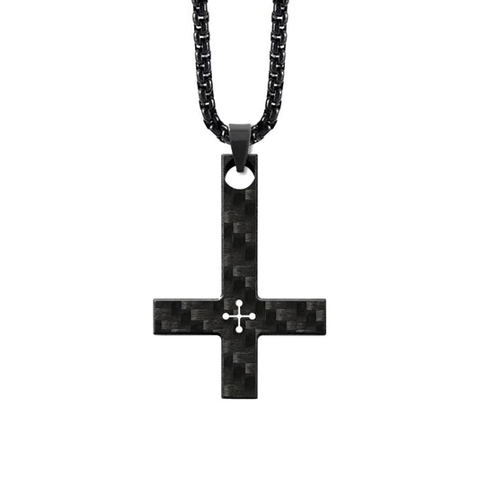 Carbon Halskette Cross